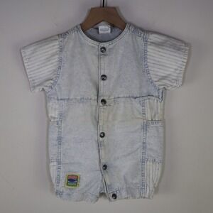 Vintage 1991‎ Little Levis Aquanaut Submarine Voyager Romper Acid Wash Blue 24M